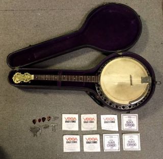 Vintage Paramount 4 String Style X Resonator Banjo Wm.  L.  Lange W/case,  Resto,  Nr photo