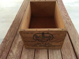 Old Wood Del - Monte Mixed Dried Fruits Storage Crate Advertising Box photo