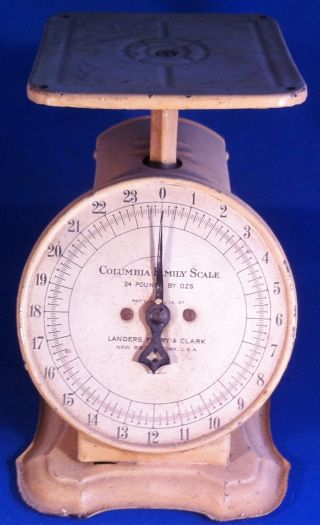 Antique Columbia Family Scale Landers Frary & Clark 24 Lbs.  Country Kitchen 1907 photo