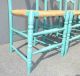 Four Vintage French Country Turquoise Ladderback Rye Dining Room Accent Chairs Post-1950 photo 5