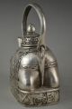 Asia China Style Decorate Handwork Tibet Silver Carve Elephant Delicate Teapot Other Chinese Antiques photo 3