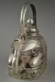 Asia China Style Decorate Handwork Tibet Silver Carve Elephant Delicate Teapot Other Chinese Antiques photo 5