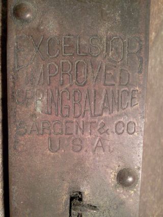 Antique Metal Hanging Spring Scale - Excelsior Sargent & Co - Old photo