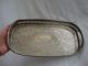 A Vintage Silver Plated On Copper Serving Tray With Raised Gallery Four Bun Feet Platters & Trays photo 8