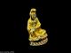 Old Gilt Bronze Guan Yin Chinese Buddha Statue Amulet Amulets photo 1