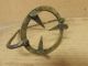 Rare Miniature 18th Century Brass Pot Or Kettle Hanging Trivet In Old Color Primitives photo 7