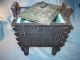 Vintage Heavy Cast Iron Censer Converted To Bar Ice Bucket With Lid Taiwan Ice Boxes photo 3