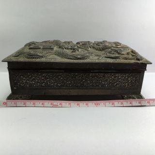 Antique Islamic Dragon Box In Brass With Wood From Chinese photo