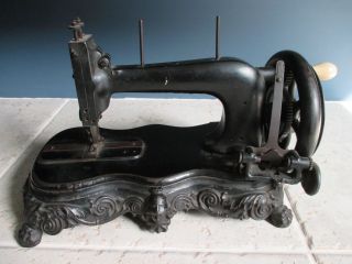 Large Antique Cast Iron Figural Head With Helmet Sewing Machine 1800 ' S photo
