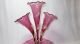 Gorgeous 4 Piece Antique Cranberry & Gold Fleck Leaves Victorian Glass Epergne Other Antique Glass photo 1