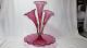 Gorgeous 4 Piece Antique Cranberry & Gold Fleck Leaves Victorian Glass Epergne Other Antique Glass photo 5