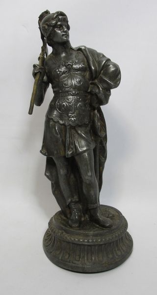 Antique Neo - Classical Greek Roman Soldier God Of War Ares Spelter Sculpture Yqz photo