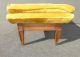 Vintage French Provincial Gold Tufted Velvet Ottoman Bench Mid Century Modern Post-1950 photo 8
