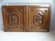 Pair French Hand Carved Wood Walnut Gothic Door Panel /knight Men Profile 19th Doors photo 1
