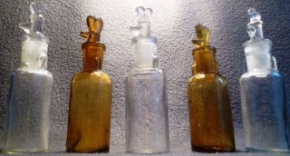 19c.  Antique Drip By Drop Anesthesia Chloroform Amber Apothecary Bottle Poison photo
