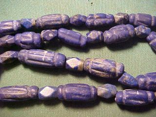 String Of Roman Lapis Lazuli Beads.  Circa 100 - 400 Ad photo