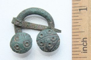 Ancient Old Ornament Bronze Omega Fibula Brooch (mja02) photo