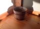 Antique Vermont Wooden Sap Bucket Syrup Bucket Old Gray And Red Paint Primitive Primitives photo 2