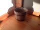 Antique Vermont Wooden Sap Bucket Syrup Bucket Old Gray And Red Paint Primitive Primitives photo 3