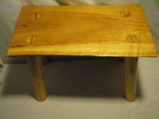 Primitive,  Rustic Round Bottom Cherry Bench/stool / Plant / Display Stand 5 photo
