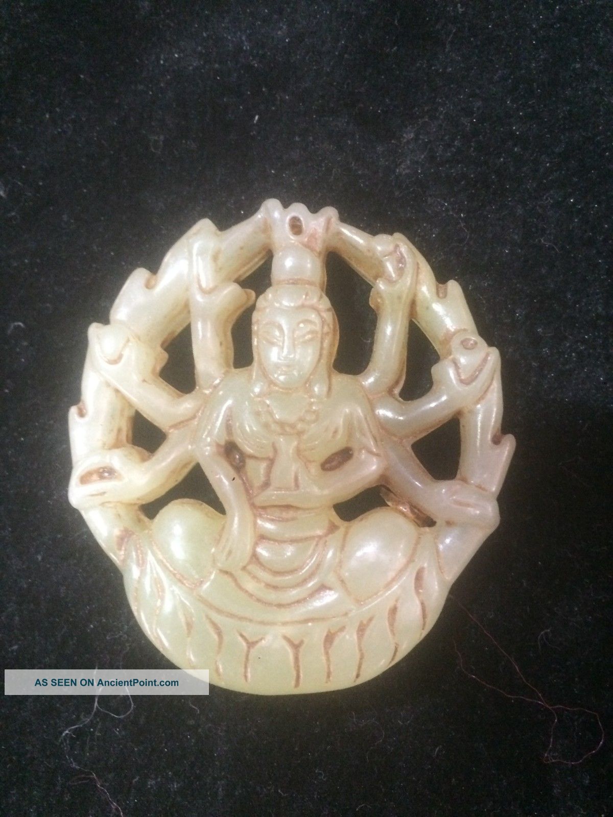 Chinese Old Natural Jade Hand - Carved Statue Animals Pendant Necklaces & Pendants photo