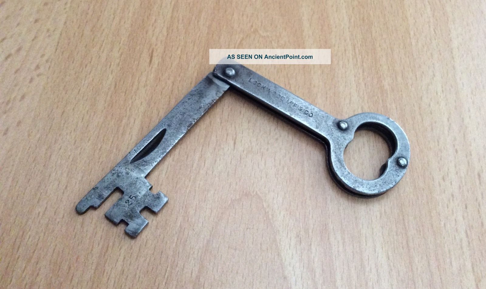 Antique Lockwood Mfg Co 25 Folding Skeleton Key 5 1/2 " Long Open Vintage