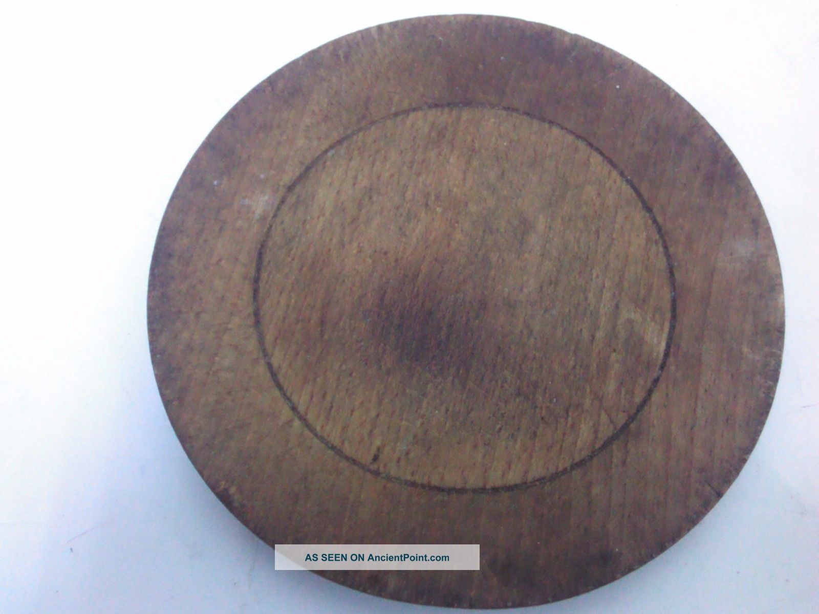 Primitive Antique Very Old Wooden Plate,  Bowl,  Plate Primitives photo