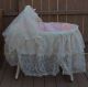 Vintage 40s Hawkeye Baskenette Baby White Bassinet Lace Overlay Local Pick Up Pa Baby Cradles photo 3