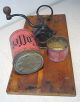 Antique Cast Iron Wall Mount Coffee Grinder Mill Tin Container And Catch Cup Other Antique Home & Hearth photo 4