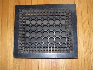 Antique Black Cast Iron Heat Register Floor / Wall Grate 14 