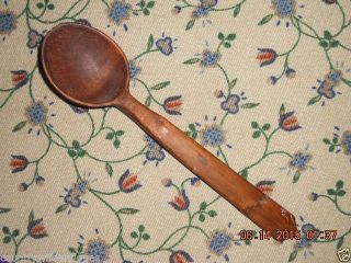 18th To Early 19th Century Walnut Kitchen Spoon All Carved Out One Piece photo