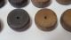 Vintage Antique Wood Wooden Black White Checkers Bead Game Pawn Piece Rustic Old Primitives photo 2