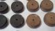 Vintage Antique Wood Wooden Black White Checkers Bead Game Pawn Piece Rustic Old Primitives photo 3