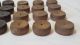 Vintage Antique Wood Wooden Black White Checkers Bead Game Pawn Piece Rustic Old Primitives photo 8