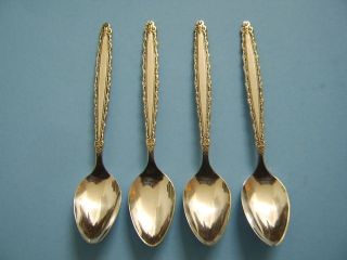 4 Oneida Community Silverplate ' Royal Lace ' Demitasse Spoons photo