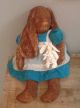 Primitive Grungy Muslin Brown Cinnamon Spice Vintage Bunny Rabbit W/ Own Doll Primitives photo 1