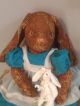 Primitive Grungy Muslin Brown Cinnamon Spice Vintage Bunny Rabbit W/ Own Doll Primitives photo 2