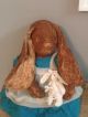 Primitive Grungy Muslin Brown Cinnamon Spice Vintage Bunny Rabbit W/ Own Doll Primitives photo 3