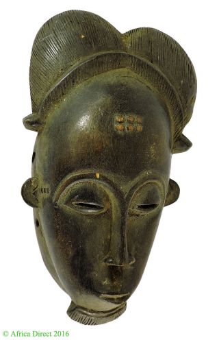 Baule Portrait Mask Ivory Coast African Art photo