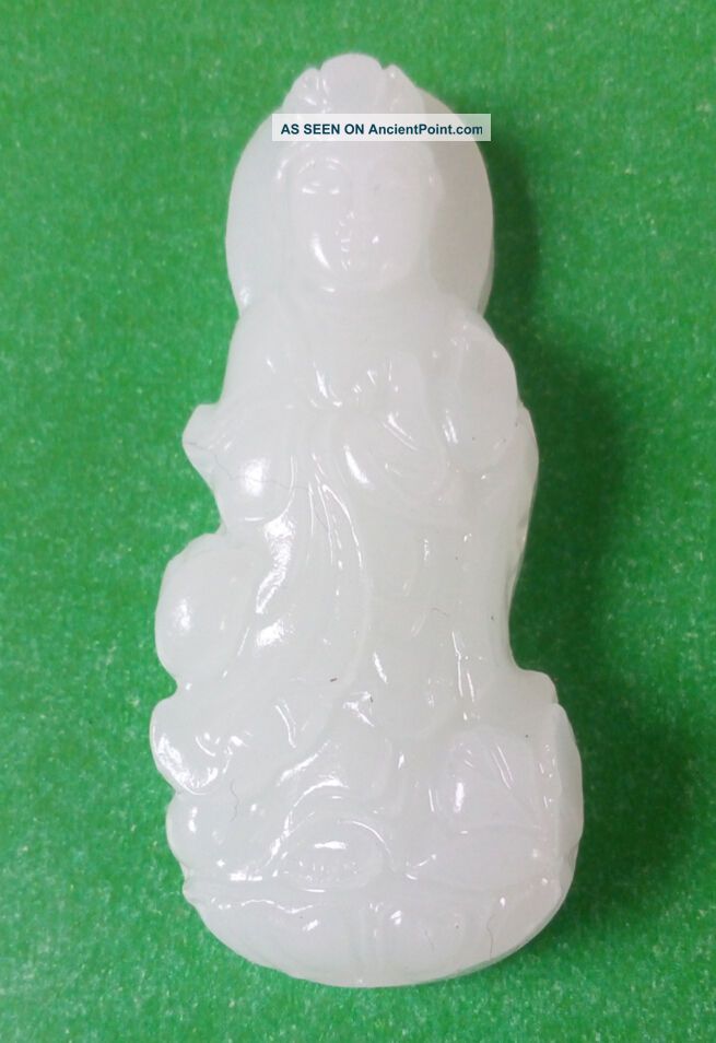 Natural White Jade Pendant Aaaaa Afghanistan - Kwan - Yin Necklaces & Pendants photo