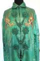 Emerald Green Silk 1920 ' S Chinese Opera Dragon Cape W Metallic Gold Couching Robes & Textiles photo 9