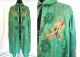 Emerald Green Silk 1920 ' S Chinese Opera Dragon Cape W Metallic Gold Couching Robes & Textiles photo 4