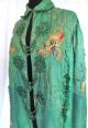 Emerald Green Silk 1920 ' S Chinese Opera Dragon Cape W Metallic Gold Couching Robes & Textiles photo 8