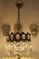Antique Vnt French Huge Basket Style Crystal Chandelier Lamp 1940 ' S 20in Diametr Chandeliers, Fixtures, Sconces photo 3