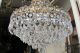 Antique Vnt French Huge Basket Style Crystal Chandelier Lamp 1940 ' S 20in Diametr Chandeliers, Fixtures, Sconces photo 7
