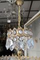 Antique Vnt French Huge Basket Style Crystal Chandelier Lamp 1940 ' S 20in Diametr Chandeliers, Fixtures, Sconces photo 8