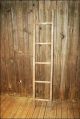 Vtg Wood Ladder Shelf 5 Step Barn Farm Primitive Decor Shabby Quilt Rustic Rungs Primitives photo 9
