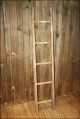 Vtg Wood Ladder Shelf 5 Step Barn Farm Primitive Decor Shabby Quilt Rustic Rungs Primitives photo 10