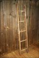 Vtg Wood Ladder Shelf 5 Step Barn Farm Primitive Decor Shabby Quilt Rustic Rungs Primitives photo 11