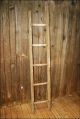 Vtg Wood Ladder Shelf 5 Step Barn Farm Primitive Decor Shabby Quilt Rustic Rungs Primitives photo 1